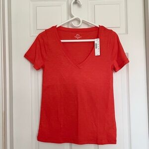 J.Crew Orange Short Sleeve V-Neck Tee – Size XS
